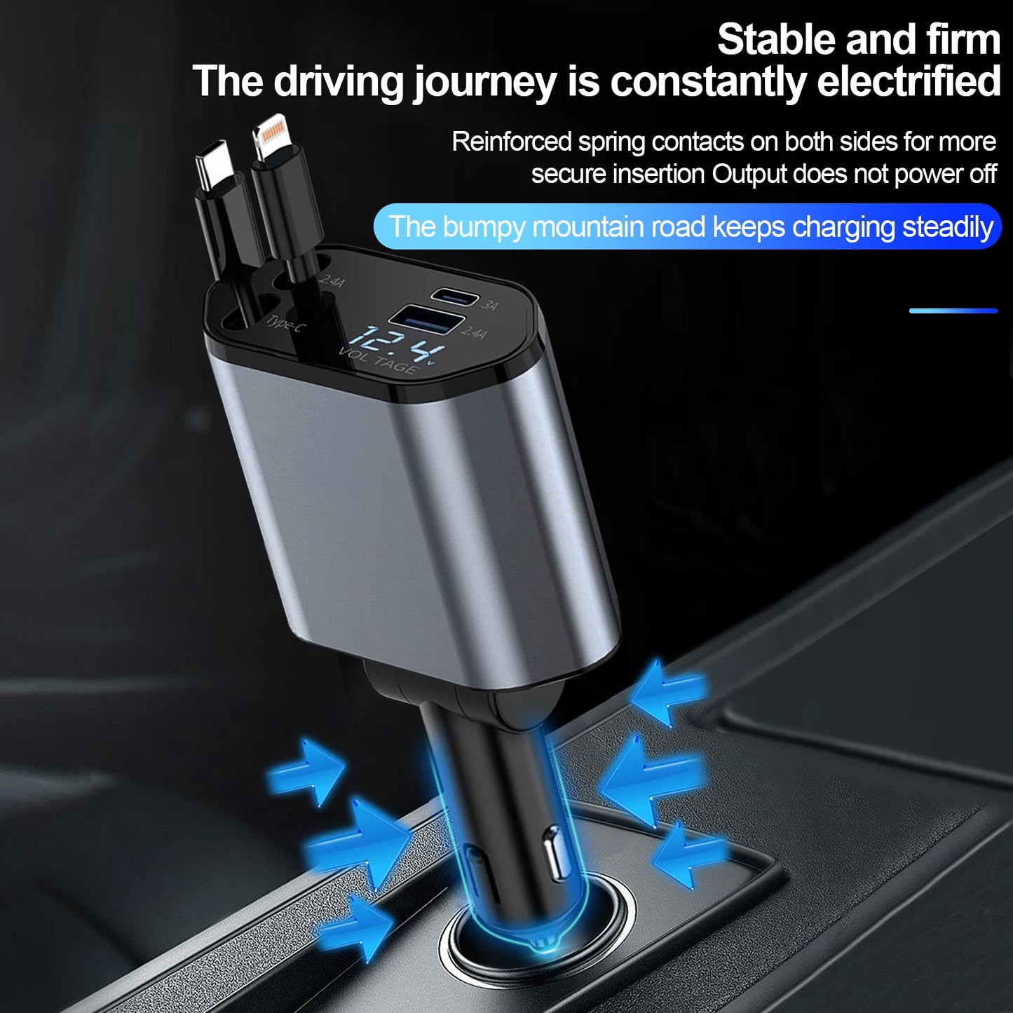 100W Retractable Car Charger